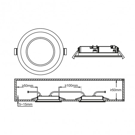 Downlight á LED Clyde (9W)