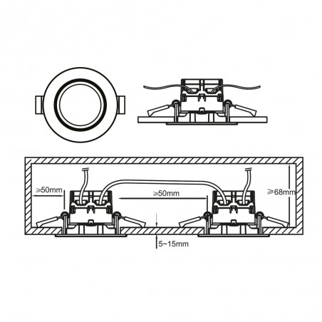 Encastré de plafond á LED Fremont 3-Kit (5,5W)