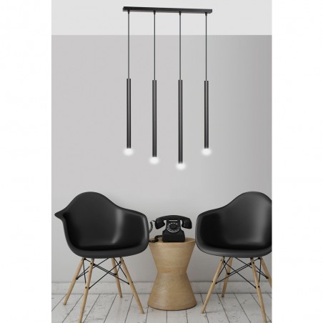Regletté de plafond Tizo Noir (4 lumieres)