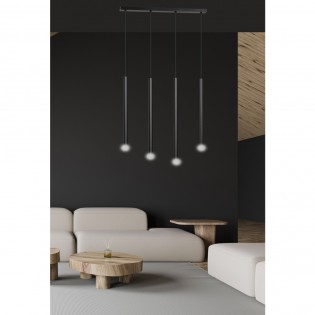 Regletté de plafond Tizo Noir (4 lumieres)