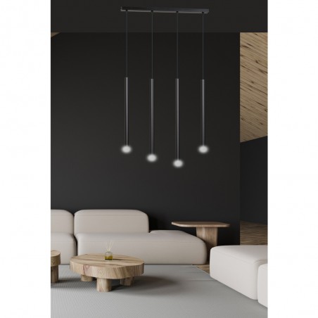 Regletté de plafond Tizo Noir (4 lumieres)