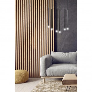 Regletté de plafond Tizo Noir (6 lumieres)