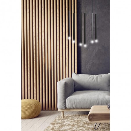 Regletté de plafond Tizo Noir (6 lumieres)