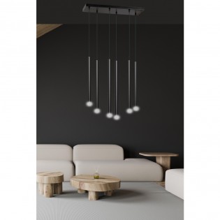 Regletté de plafond Tizo Noir (6 lumieres)