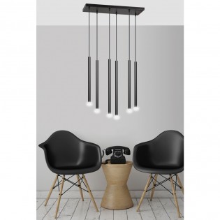 Regletté de plafond Tizo Noir (6 lumieres)