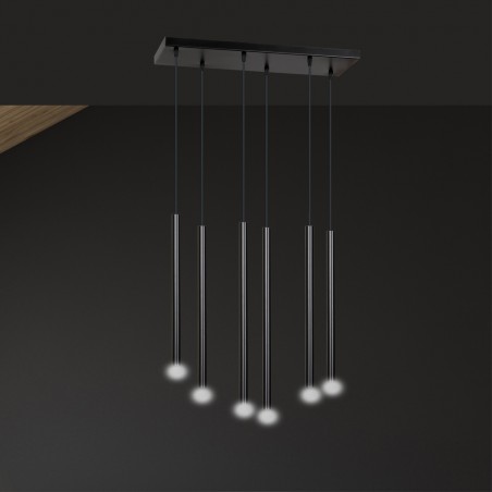 Regletté de plafond Tizo Noir (6 lumieres)