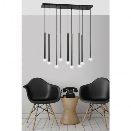 Regletté de plafond Tizo Noir (9 lumieres)