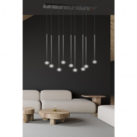 Regletté de plafond Tizo Noir (9 lumieres)