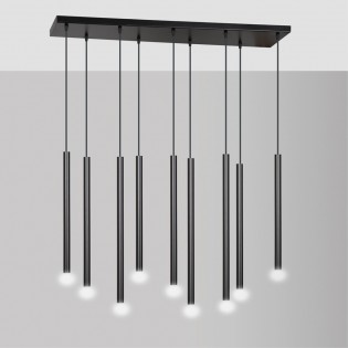 Regletté de plafond Tizo Noir (9 lumieres)