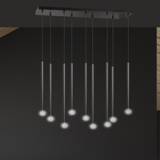 Regletté de plafond Tizo Noir (9 lumieres)