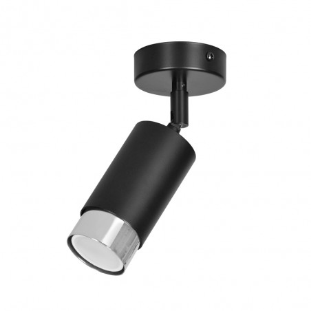 Spot de plafond orientable Mura Noir/Chrome
