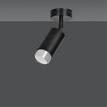 Spot de plafond orientable Mura Noir/Chrome