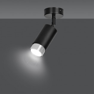 Spot de plafond orientable Mura Noir/Chrome
