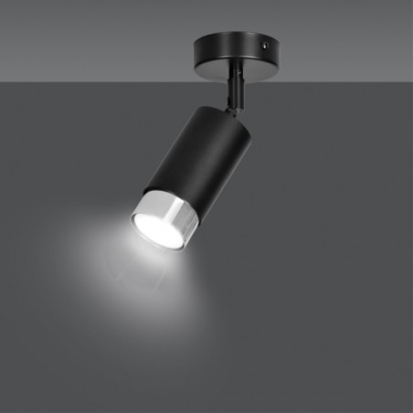 Spot de plafond orientable Mura Noir/Chrome