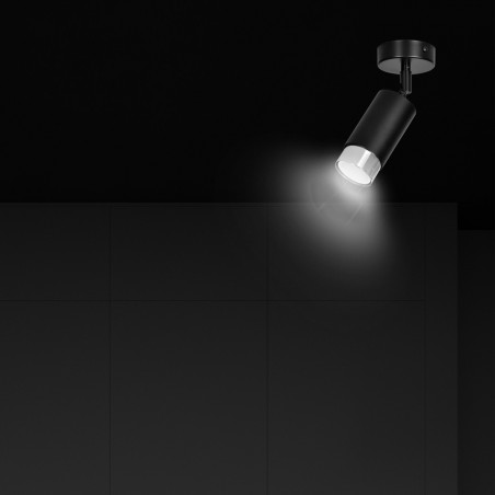 Spot de plafond orientable Mura Noir/Chrome