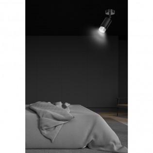Spot de plafond orientable Mura Noir/Chrome