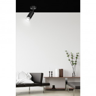Spot de plafond orientable Mura Noir/Chrome
