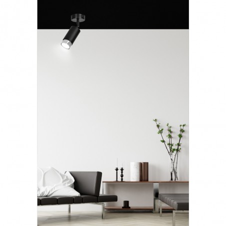 Spot de plafond orientable Mura Noir/Chrome