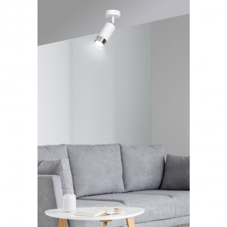 Spot de plafond orientable Mura Blanc/Chrome