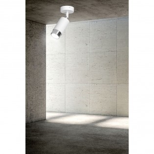 Spot de plafond orientable Mura Blanc/Chrome