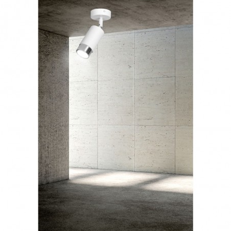 Spot de plafond orientable Mura Blanc/Chrome