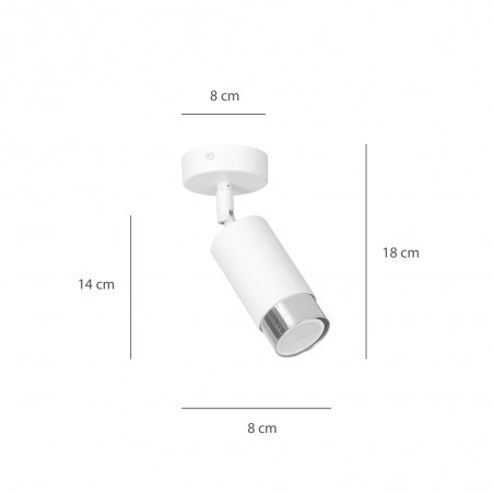 Spot de plafond orientable Mura Blanc/Chrome