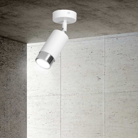 Spot de plafond orientable Mura Blanc/Chrome