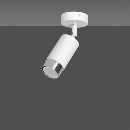 Spot de plafond orientable Mura Blanc/Chrome