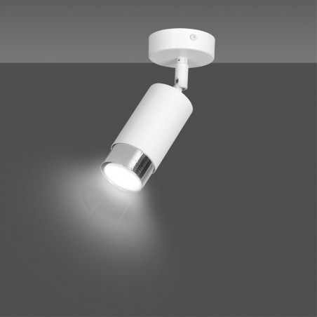 Spot de plafond orientable Mura Blanc/Chrome