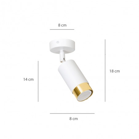 Spot de plafond orientable Mura Blanc/Or