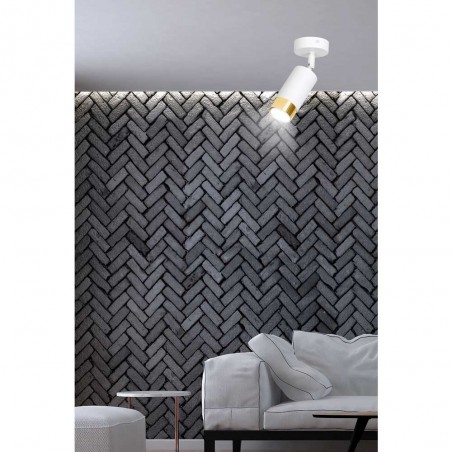 Spot de plafond orientable Mura Blanc/Or