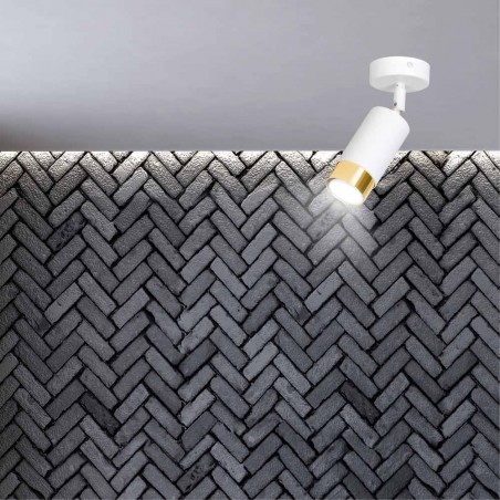 Spot de plafond orientable Mura Blanc/Or