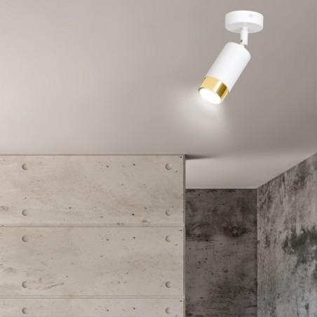Spot de plafond orientable Mura Blanc/Or