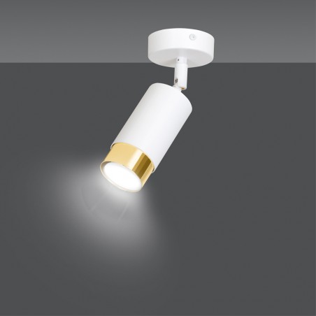 Spot de plafond orientable Mura Blanc/Or