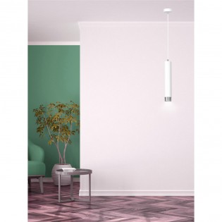 Lampe de suspension Mura Blanc/Chrome