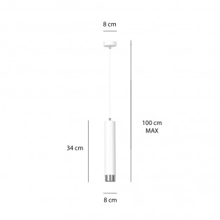 Lampe de suspension Mura Blanc/Chrome