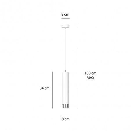 Lampe de suspension Mura Blanc/Chrome