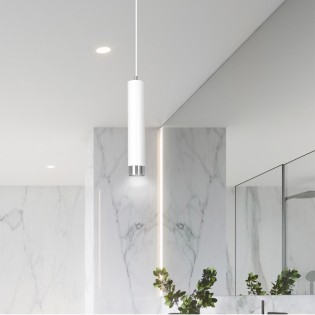 Lampe de suspension Mura Blanc/Chrome