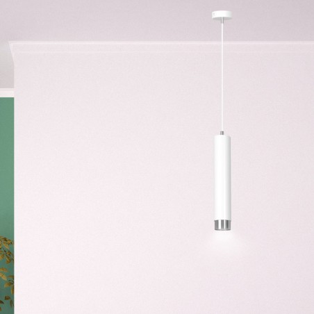 Lampe de suspension Mura Blanc/Chrome