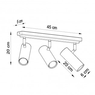 Reglette de plafond Direzione (3 Luces)
