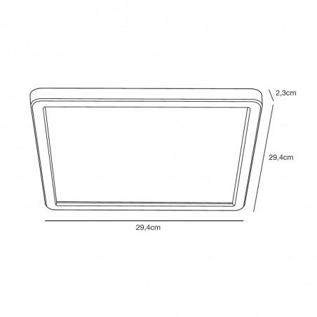 Plafonnier á LED pour bains Oja Square 29 Step (14,5W)