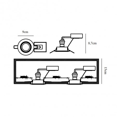 Encastré de plafond pivotant Triton 3-Kit