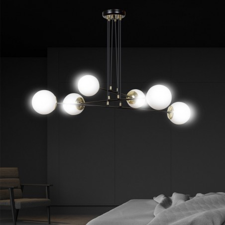 Lampe de plafond Signo Noir (6 lumieres)
