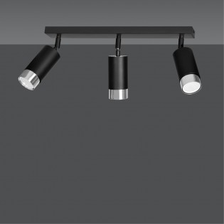 Regletté de spots Mura Noir/Chrome (3 lumieres)