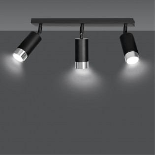 Regletté de spots Mura Noir/Chrome (3 lumieres)