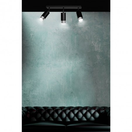 Regletté de spots Mura Noir/Chrome (3 lumieres)