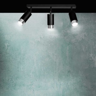 Regletté de spots Mura Noir/Chrome (3 lumieres)