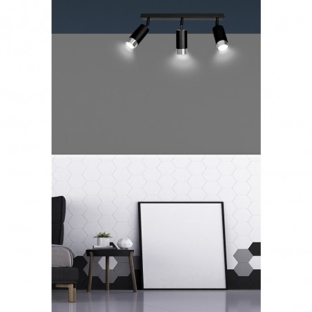 Regletté de spots Mura Noir/Chrome (3 lumieres)