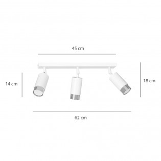 Regletté de spots Mura Blanc/Chrome (3 lumieres)