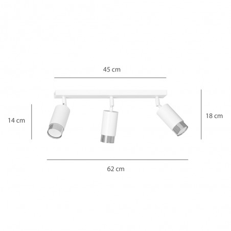 Regletté de spots Mura Blanc/Chrome (3 lumieres)
